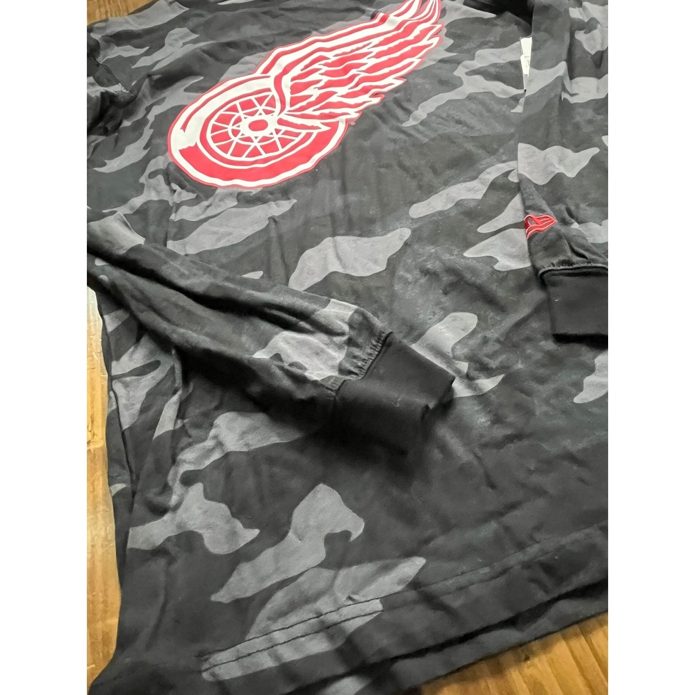 New Era Detroit Red Wings Mens Camo Long Sleeve T-Shirt‎ Size M NE94087M - Picture 7 of 8